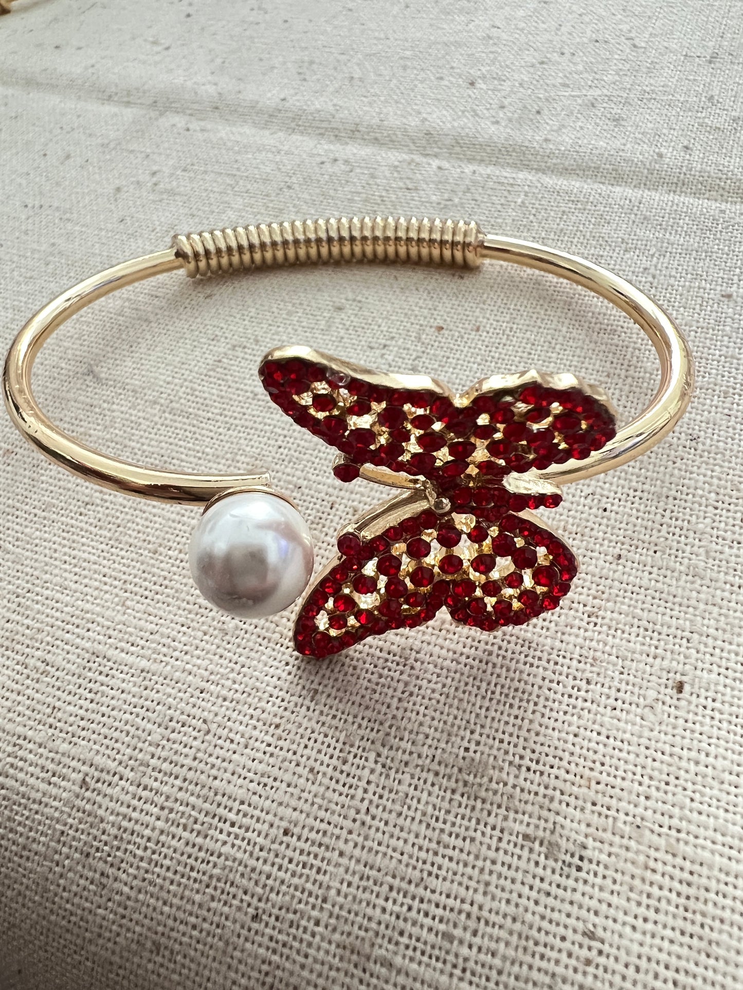 Monarch Butterfly Pearl Bangle