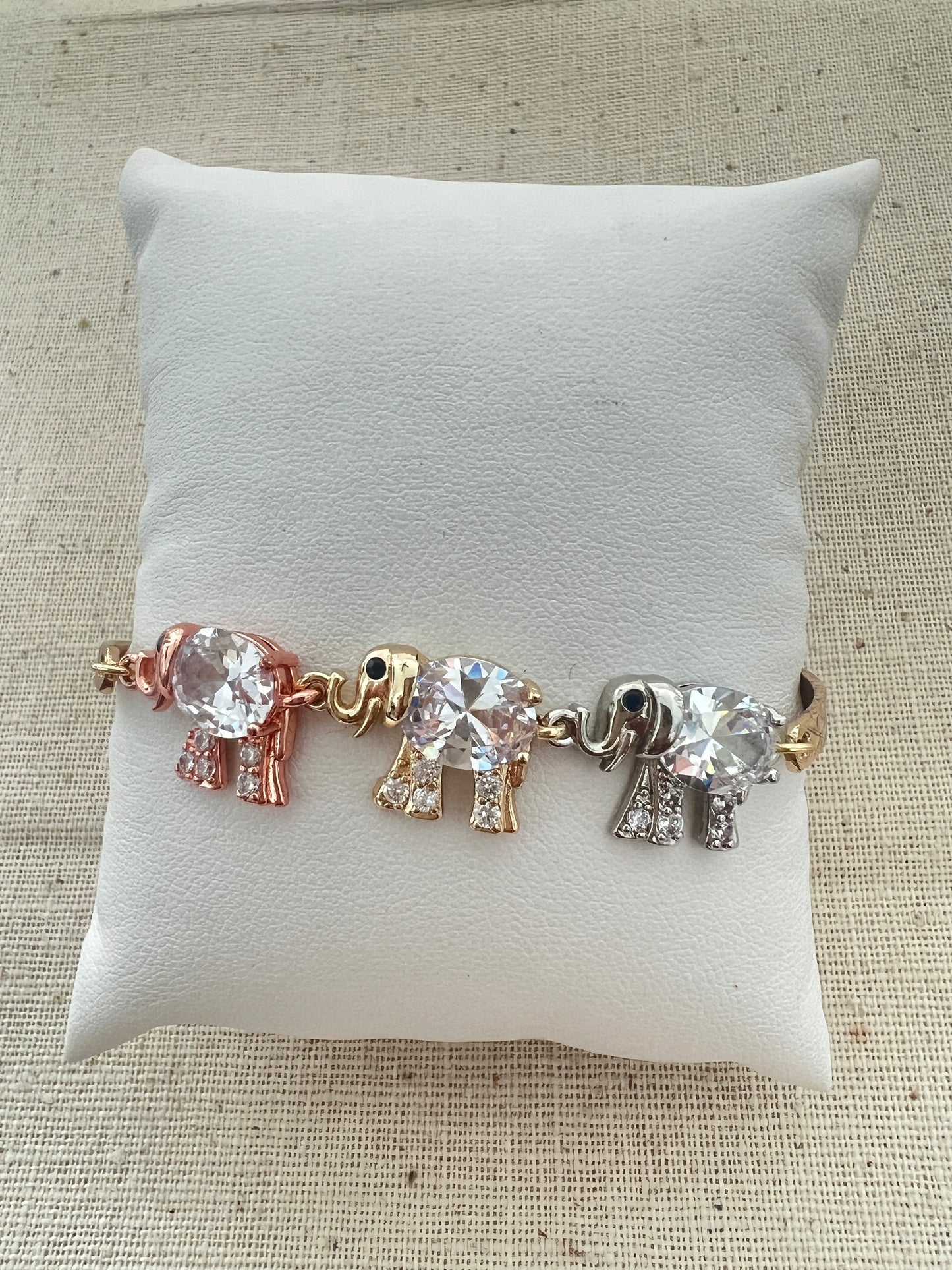 Three Gold Elephant Bracelet It