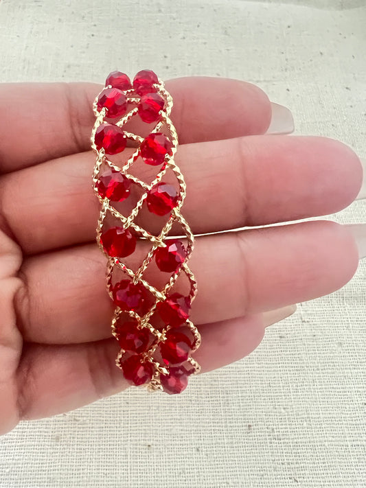 Ruby Crystals Bangle