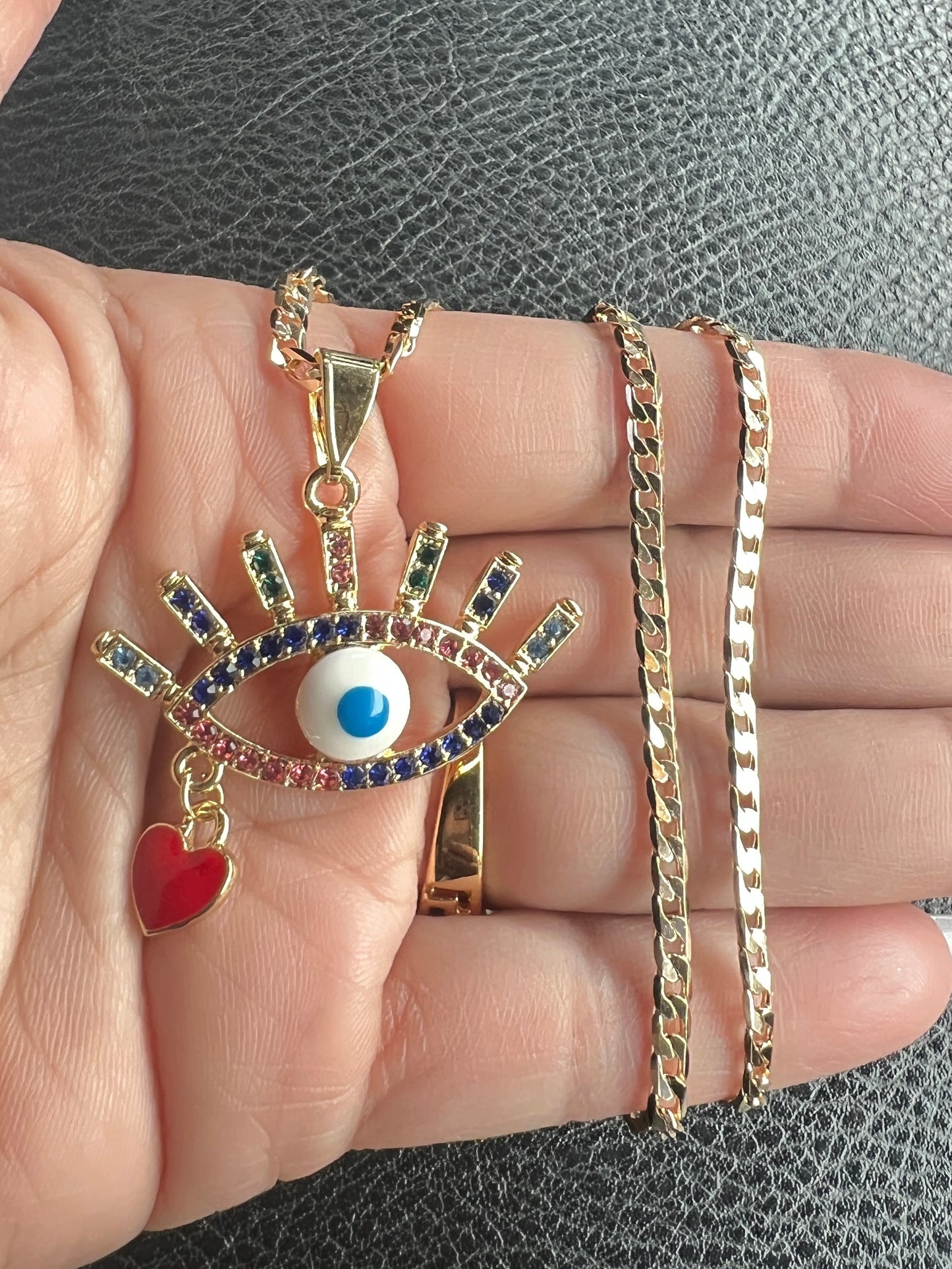 Multicolor Eye and Cuban Chain